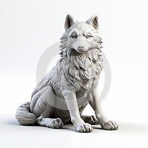 Charming 3d Printed Wolf With Photorealistic Rendering