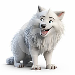 Charming 3d Rendering Of A Fluffy Wolf In Disney Animation Style