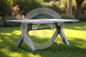 Outdoor Picnic Table in Green Grass