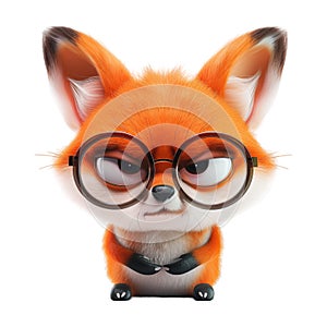 Charming Angry Cartoon Fox on Transparent Background - Ai Generated