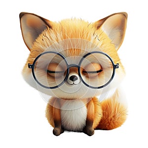 Charming Angry Cartoon Fox on Transparent Background - Ai Generated
