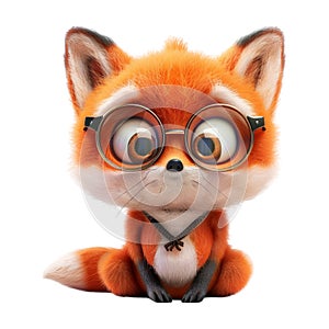 Charming Angry Cartoon Fox on Transparent Background - Ai Generated