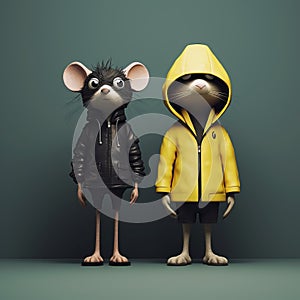 Charming Animated Rat And Lisa: A Moody Hip-hop Inspired 3d Character photo