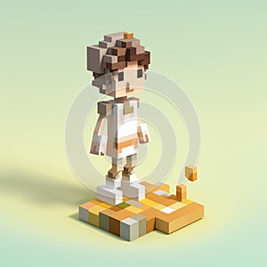 Charming Anime Characters In Voxel Art: A Money Themed Vanitas In Bronze