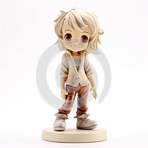 Charming Anime Figurine With Short Platinum Blond Hair photo