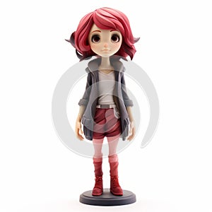 Charming Anime Girl Figurine With Red Hair - Temmie Chang Inspired Sculptor