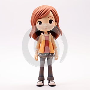 Charming Anime Girl Figurine With Sweater And Jacket