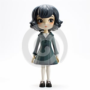 Charming Anime Style Alice Vinyl Toy With Green Coat