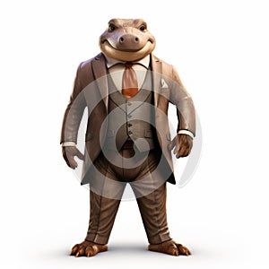 Charming Anthropomorphic Platypus In Suit: Photorealistic Animation By Edmondo Senatore