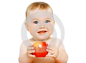 Charming baby with apple