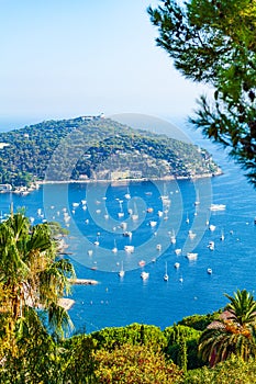 Charming Bay on the Cote d'Azur in Villefranche-sur-Mer, France.