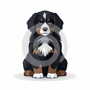 Charming Bernese Mountain Dog Icon With Dark And Foreboding Colors