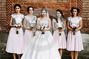 Charming bridesmaids in the fabulous dresses