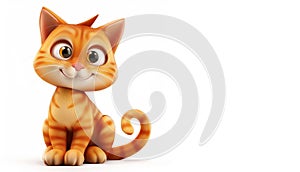 Charming cartoon cat with big eyes, great for kids books and animations.