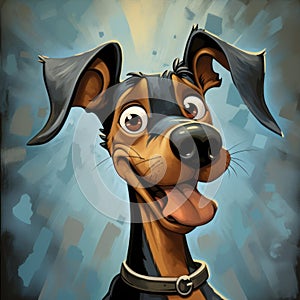 Charming Cartoon Dog With A Big Smile - Adi Granov Style