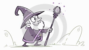 Charming cartoon wizard casting magic vector design Generative AI