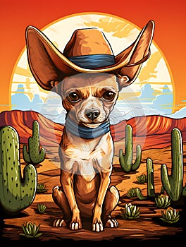 The Charming Chihuahua Wrangler: A Playful Pup in a Cowboy Hat