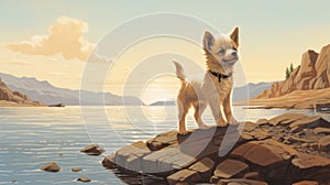 Charming Children\'s Book Illustration: Chihuahua Puppy On Nunavut Shores