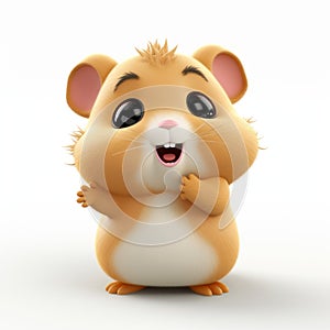 Charming Clay Render Of Happy Hamster With Childlike Innocence