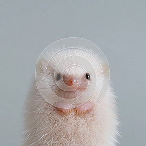 Sweet Hedgehog Close-Up with Quills and Curious Expression photo