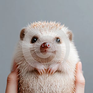 Sweet Hedgehog Close-Up with Quills and Curious Expression photo