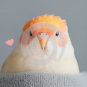 Charming Cockatiel Portrait with Vibrant Crest and Soft Plumage photo