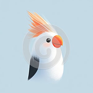 Charming Cockatiel Portrait with Vibrant Crest and Soft Plumage photo