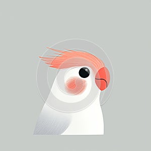 Charming Cockatiel Portrait with Vibrant Crest and Soft Plumage photo