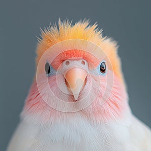 Charming Cockatiel Portrait with Vibrant Crest and Soft Plumage photo