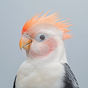 Charming Cockatiel Portrait with Vibrant Crest and Soft Plumage photo