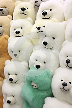 Charming Collection of Fluffy Bear Plush Toys for Kids, Captured in a Stunning Close-up Image