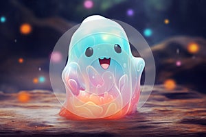 Charming Colorful cute ghost. Generate Ai