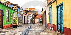 Charming colorful old streets of Los llanos de Aridane. La Palma, Canary islands photo