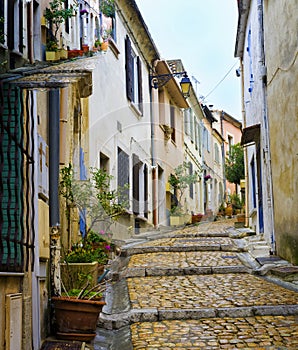 Charming, Colorful Street, Arles France photo