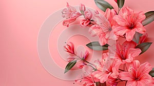 Charming Coral Lilies Bouquet on a Pink Gradient Background
