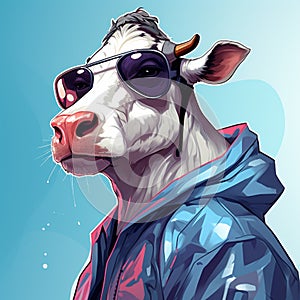 Charming Cow In Gamercore Hip-hop Style - Azuki Nft Inspired Art