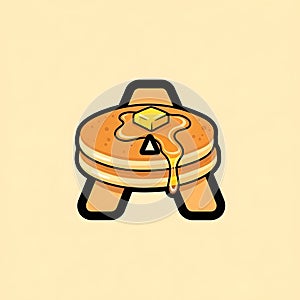 Pancake Letter A Logo Icon