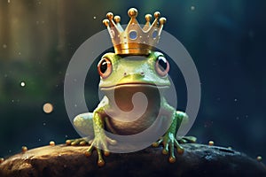 Charming Cute frog prince. Generate Ai