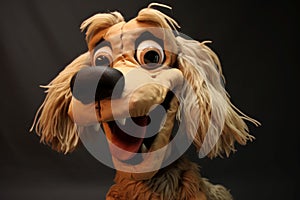 Charming Cute smiling cartoon dog. Generate Ai