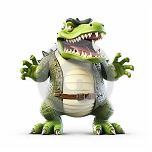 Charming 3d Crocodile Character With Xbox 360 Graphics photo