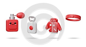 Red 3D Rendered Objects