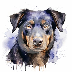 Charming Doggy Portrait on a White Canvas