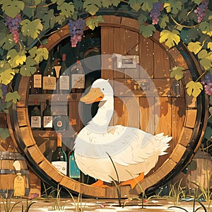 Charming Ducks in Wine Cellar