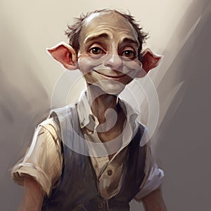 Charming Dwarven Elf Drawing With Painterly Quality