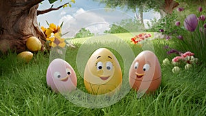 Charming eggscapades capturing the whimsy and joy of springtime adventures