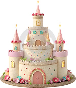 Adorable fairytale castle clipart with magical design. photo