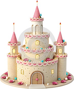 Adorable fairytale castle clipart with magical design. photo