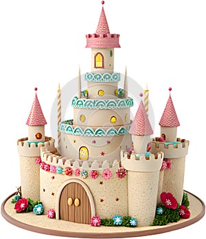 Adorable fairytale castle clipart with magical design. photo
