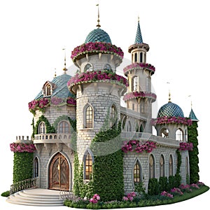 Adorable fairytale castle clipart with magical design. photo