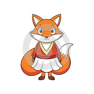 Charming Fox Completing Its Underskirt photo